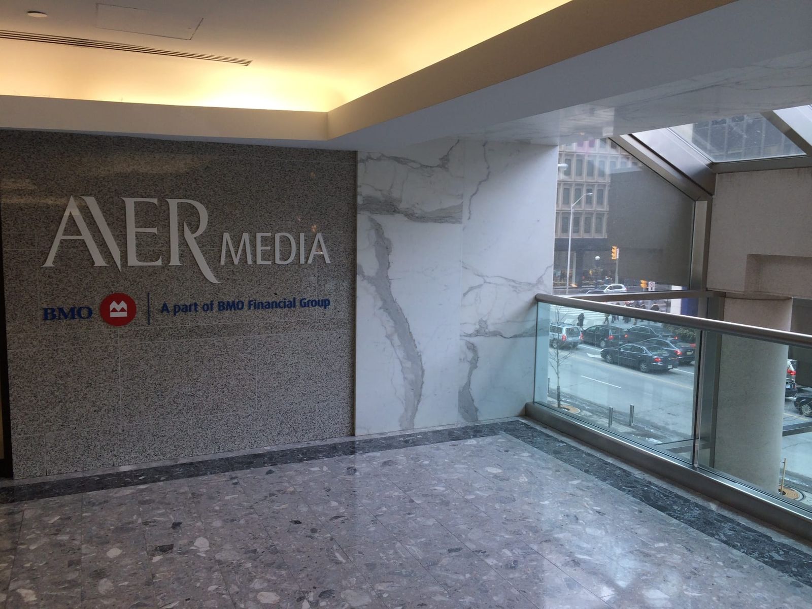Aver Media office entrance with BMO signage