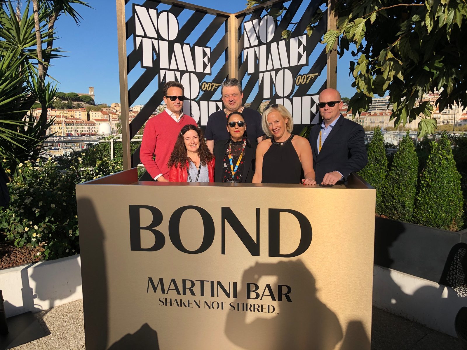 Sara Curran with guests at the MGM pavilion in Cannes