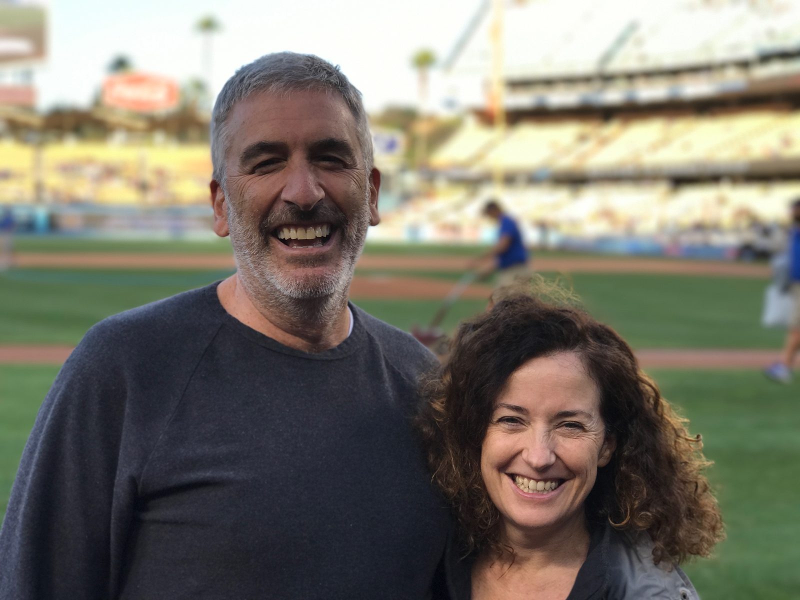 Peter A. Sussman and Sara Curran at Dodger Stadium