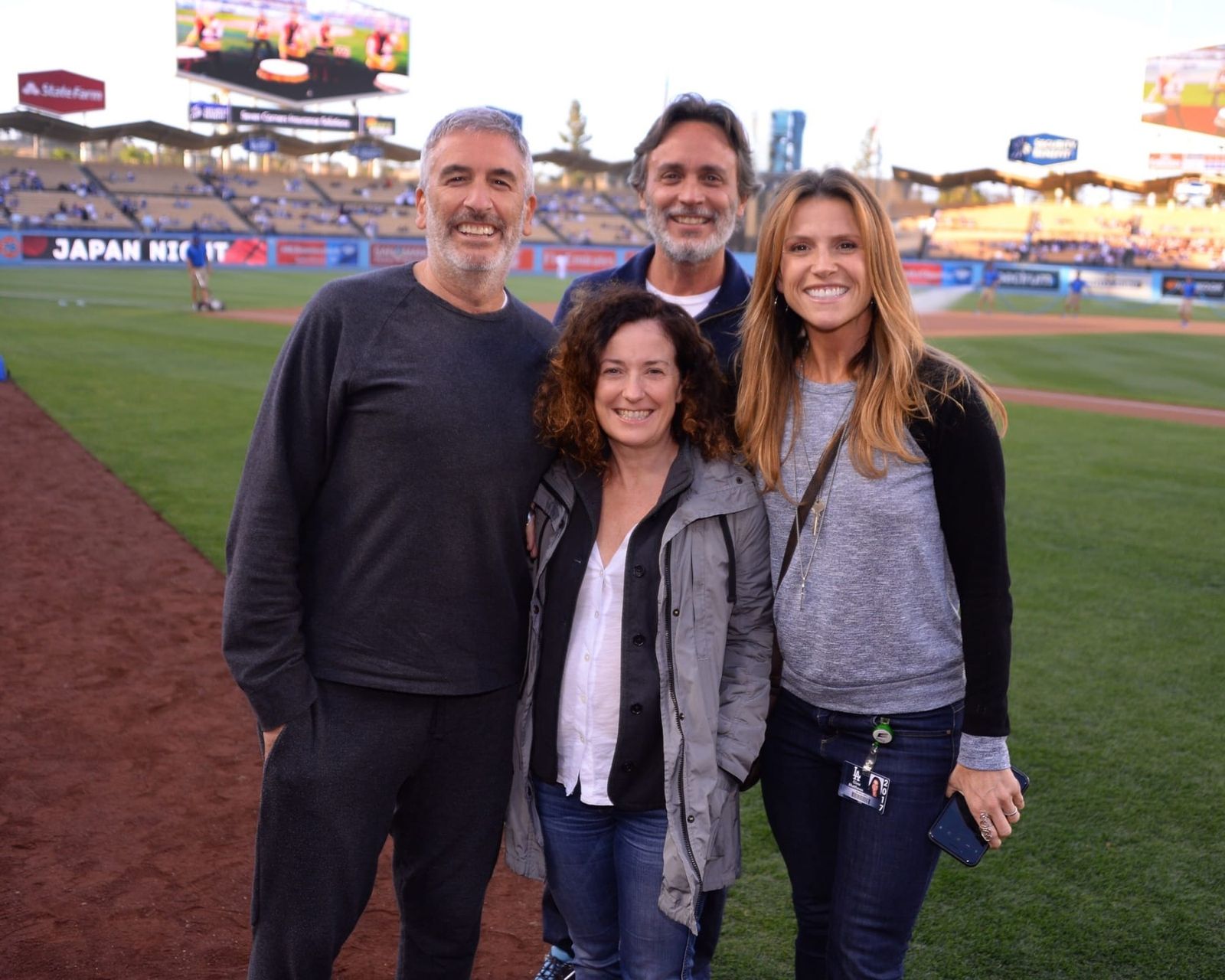 Peter A. Sussman and Sara Curran with Gina Matthews and Grant Scharbo at Dodger Stadium