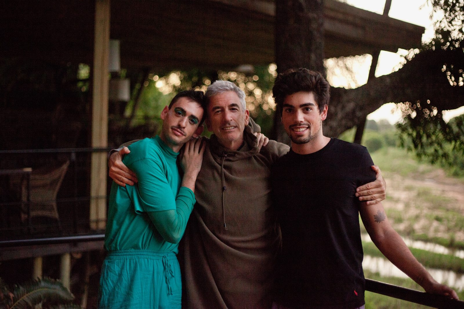 Peter A. Sussman with his sons at Sabi Sands