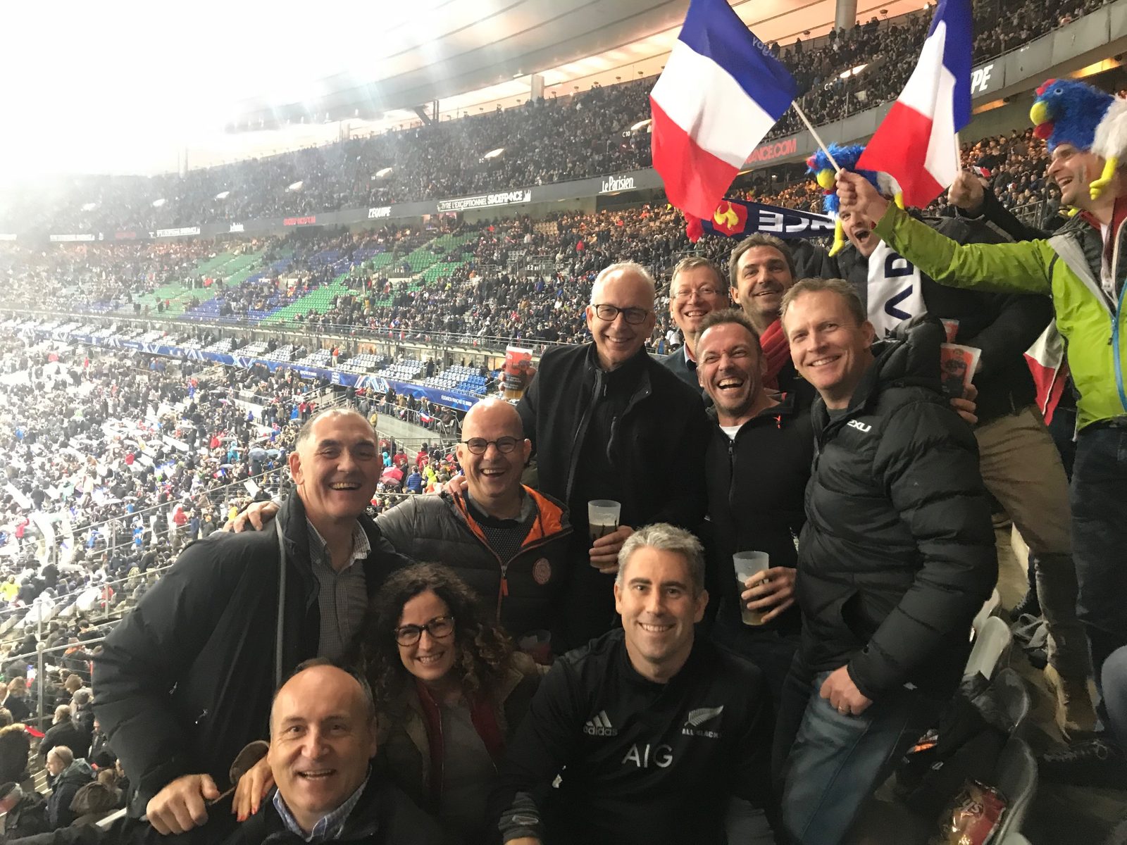 Sara Curran with INSEAD colleagues at the Stade de France